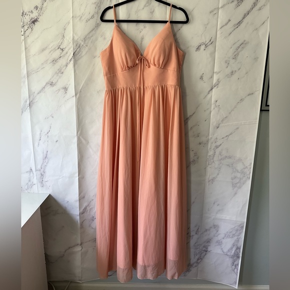 SHEIN Dresses & Skirts - SHEIN - PEACH PINK FORMAL/BRIDESMAID MAXI DRESS WOMENS LARGE